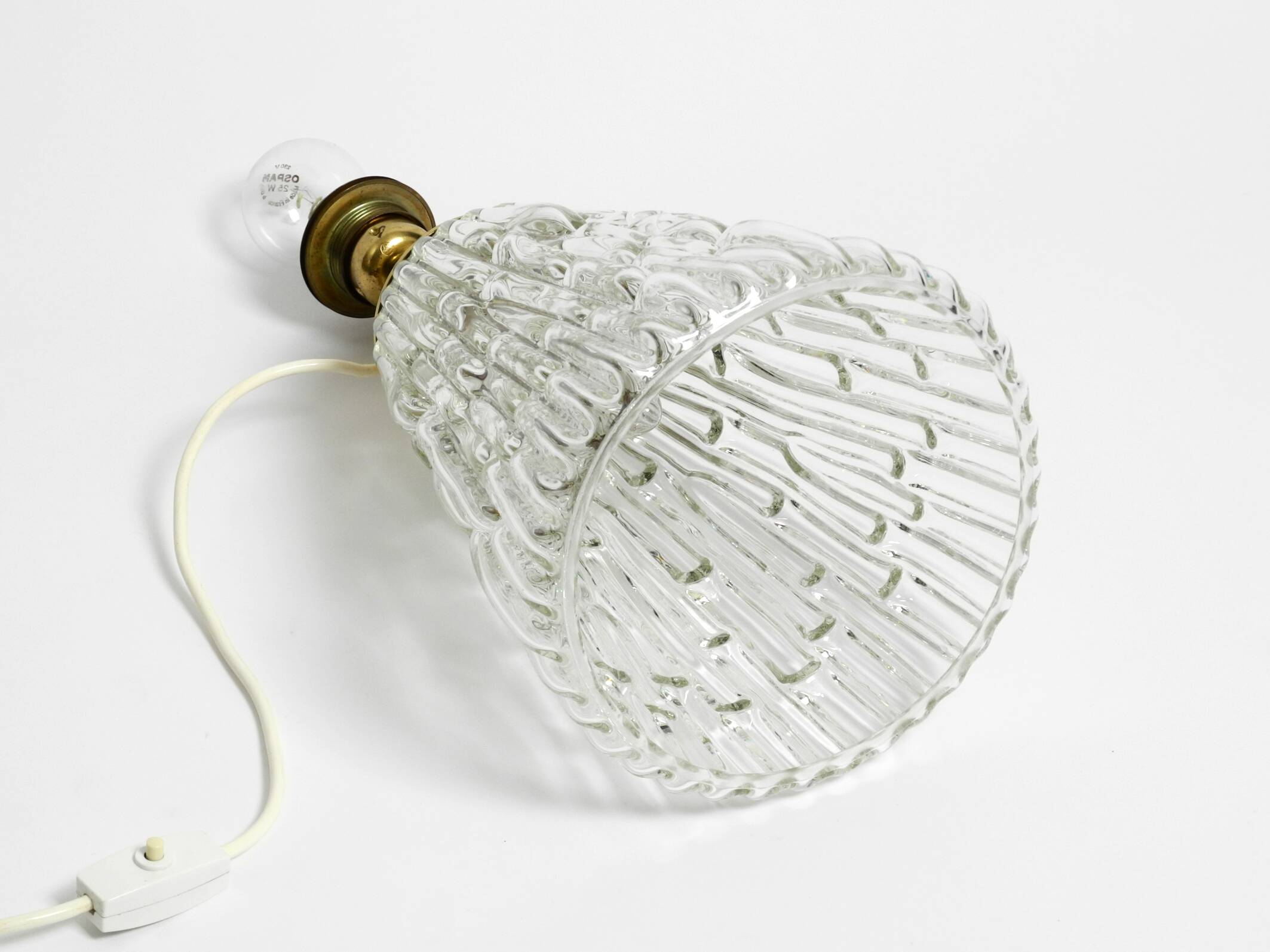 Heavy large Mid Century Modern glass table lamp by Rupert Nikoll Vienna | h