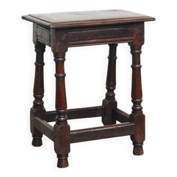 Antique English Oak Joint Stool / Stool from the 17th Century