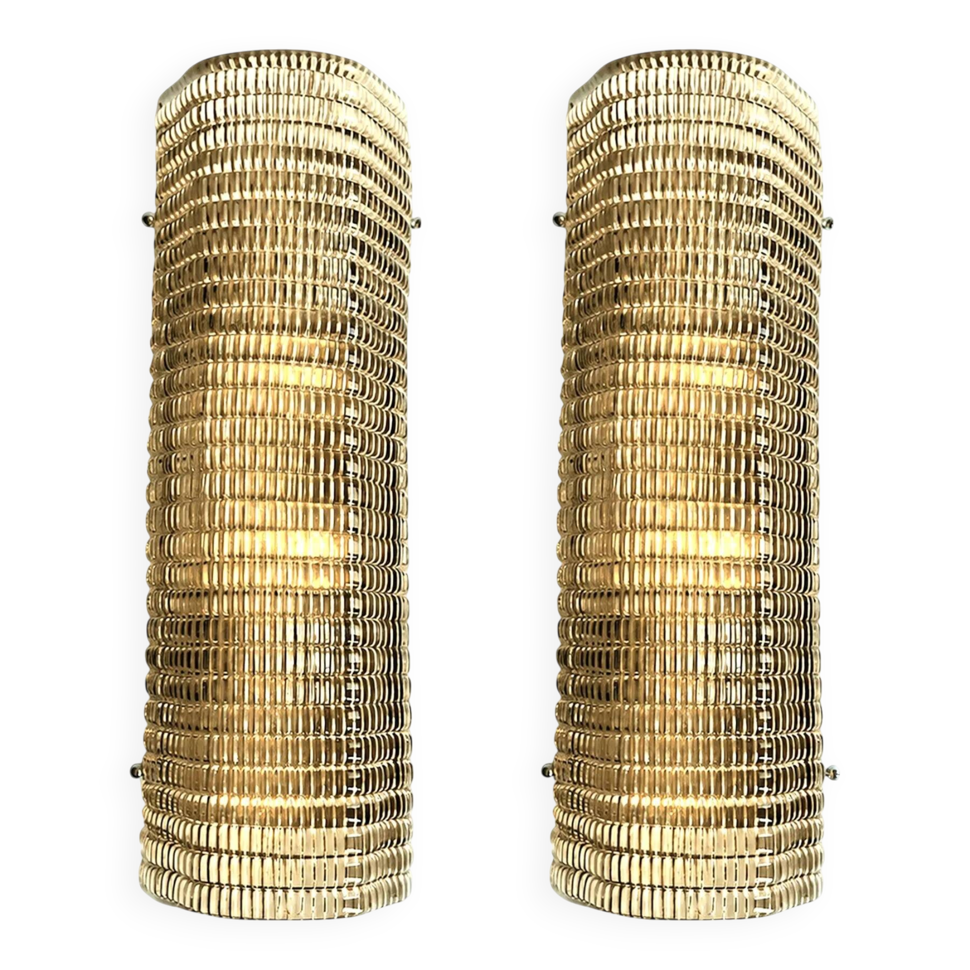 Smoked Diamanted Rectangular Murano Glass Wall Sconce-Set of Two