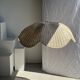 Large suspension or lampshade in flat woven tulip flower rattan H35 D