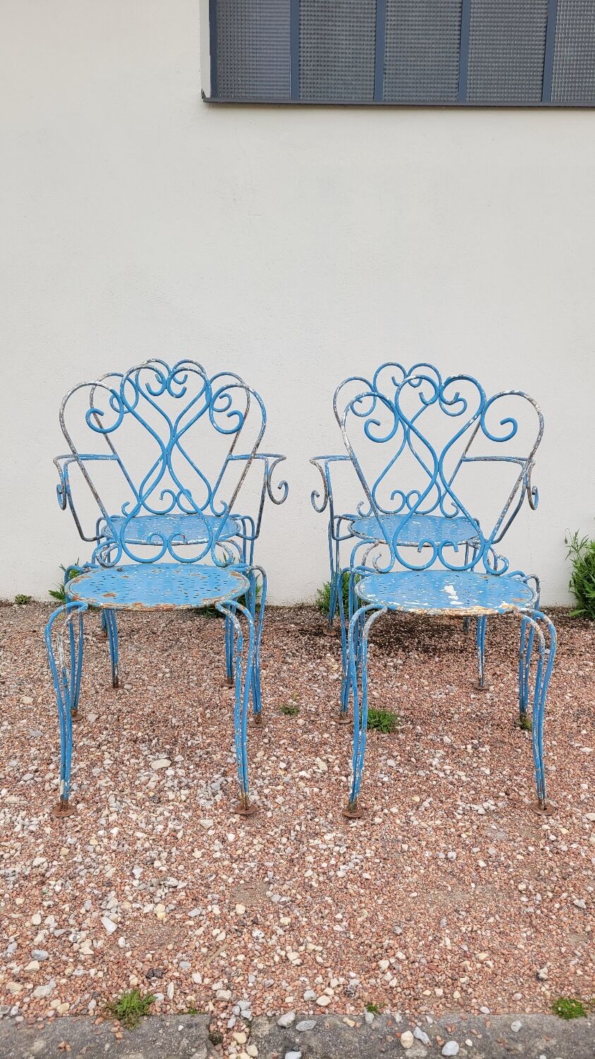 Old wrought iron garden furniture