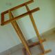 Coffee table made of wood with open shelves, plant stand garden.