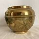 Brass cache pot Villedieu with chestnut decoration
