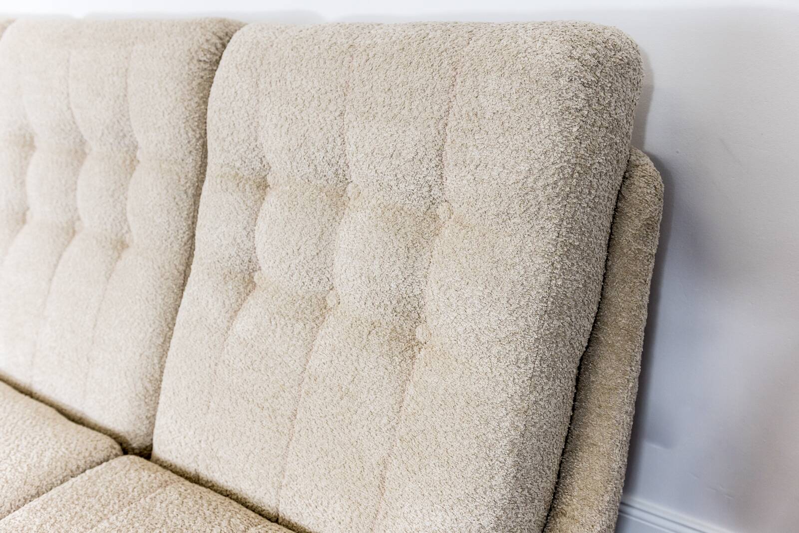 Space age 3 seater sofa Atlantis in beige boucle 1970's