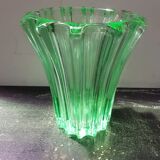 Ancien vase p d’avesn verre vert uranium made in france vintage