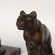 Vintage French Art Deco Panther Book Ends - Marble and Metal Bookends