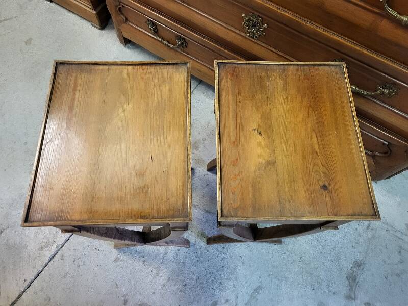 Small pair of light wood bedside bags
