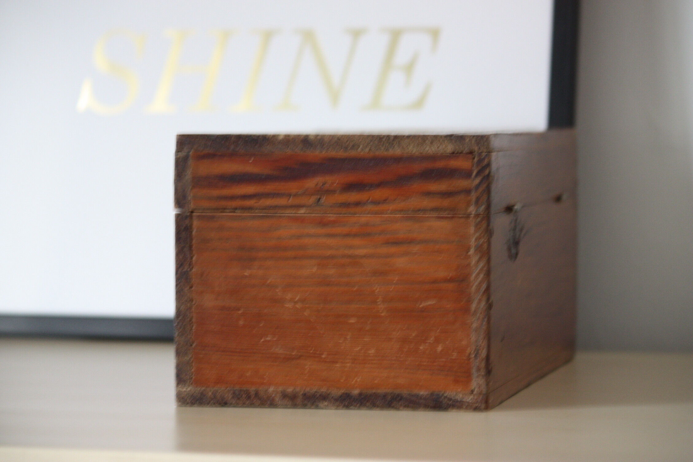 Carved wooden box with lock
