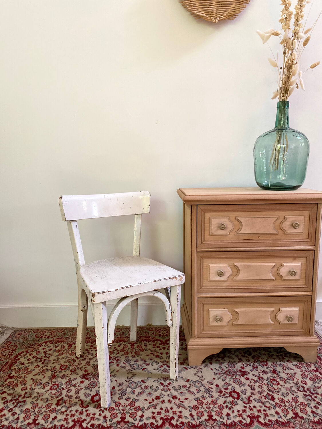 Small white wooden children's bistro chair