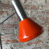 Lampadaire réglable orange, années 1960