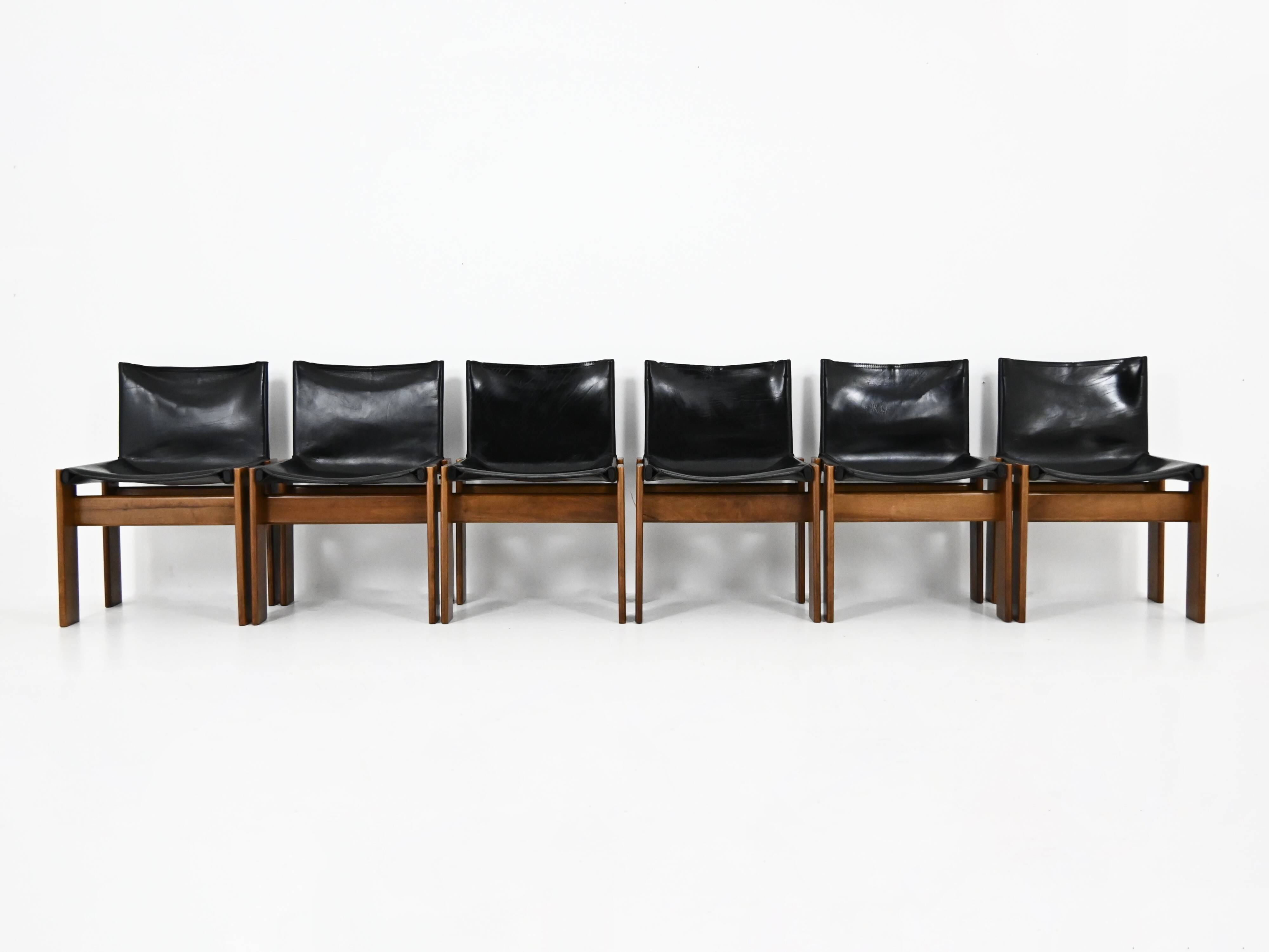 Set of 6 Monk Dining Chairs by Afra & Tobia Scarpa for Molten