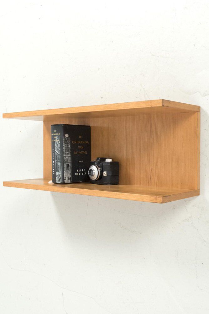 Blonde Wood Veneer Wall Shelf