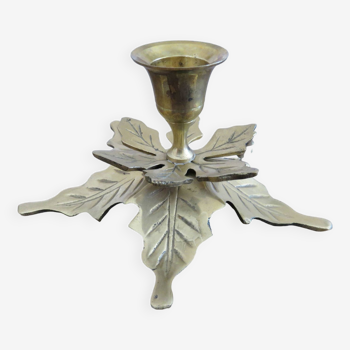 Flower candle holder, in gilded brass 60s 70s