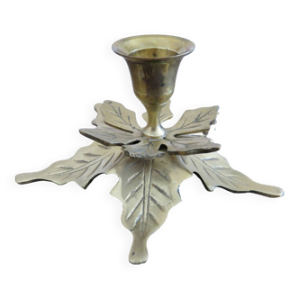 Flower candle holder, in gilded brass 60s 70s