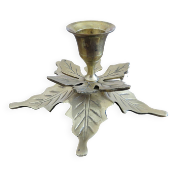 Flower candle holder, in gilded brass 60s 70s