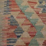 Blush Pink Kilim Rug, Handwoven Wool Tribal Accent Area Rug 60x89cm