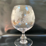 Large engraved grape crystal bowl St Hilaire