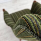 1960s, Danish armchair, green furniture wool, teak wood.