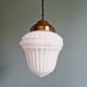 Art Deco pendant light in white opaline glass, 1920s-30s