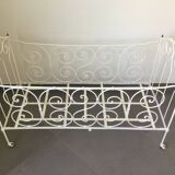 White wrought iron folding bed