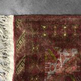 Vintage handwoven Turkmen Ersari oriental rug, 1950s.