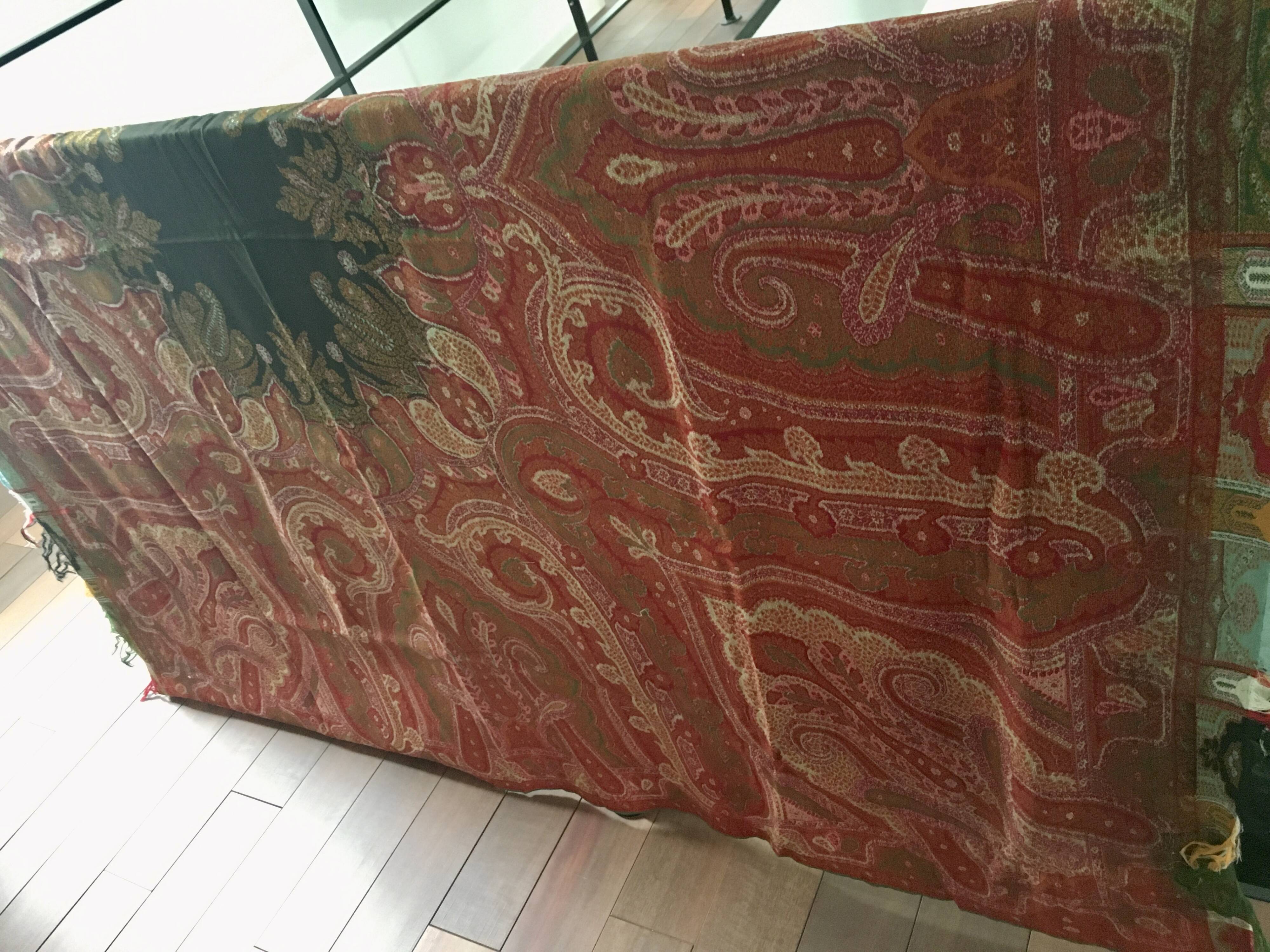 19th-century Alsatian Indian print in woven wool