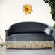 Peacock blue velvet toad bench