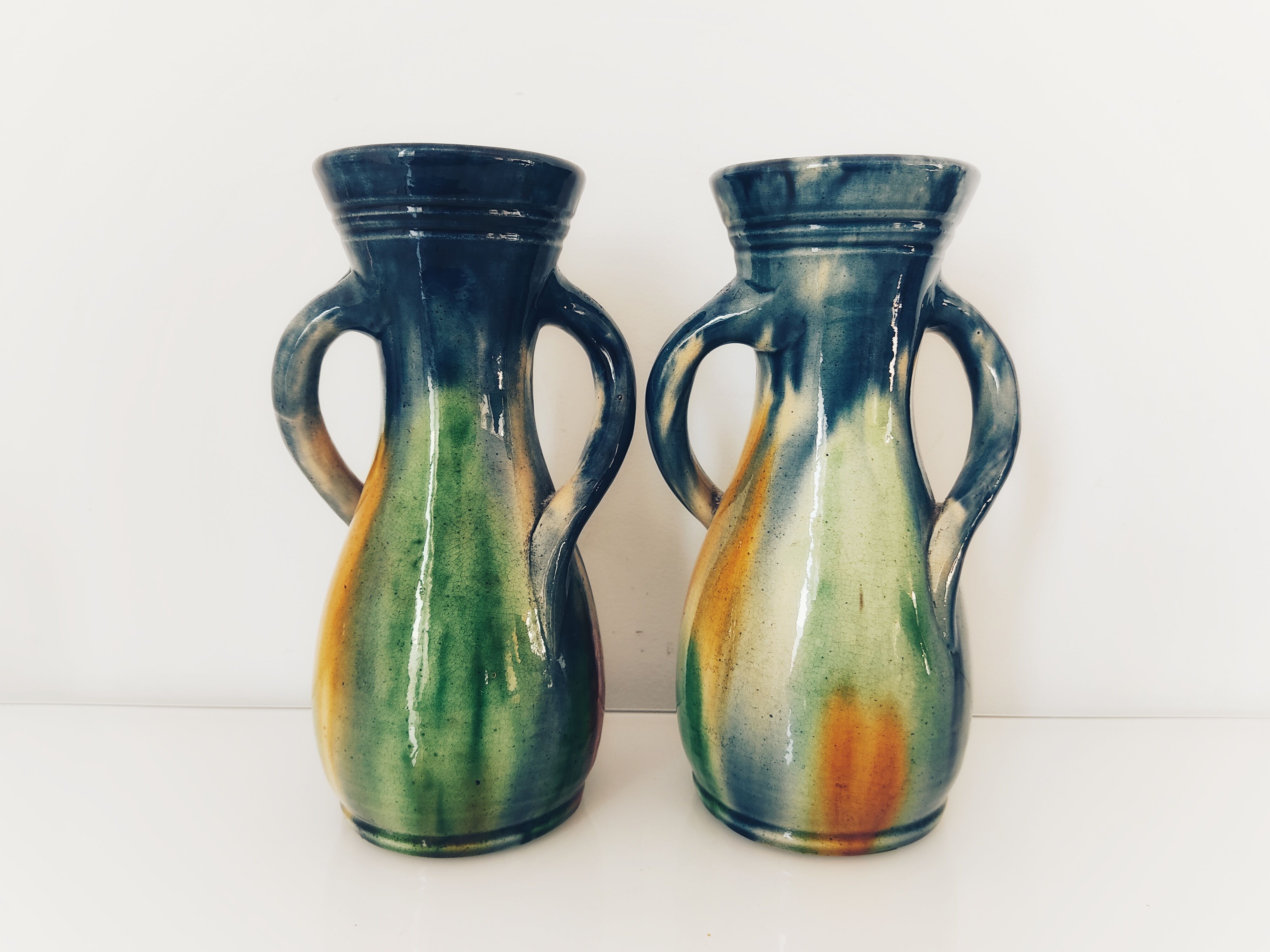 Pair of Flemish sandstone vases