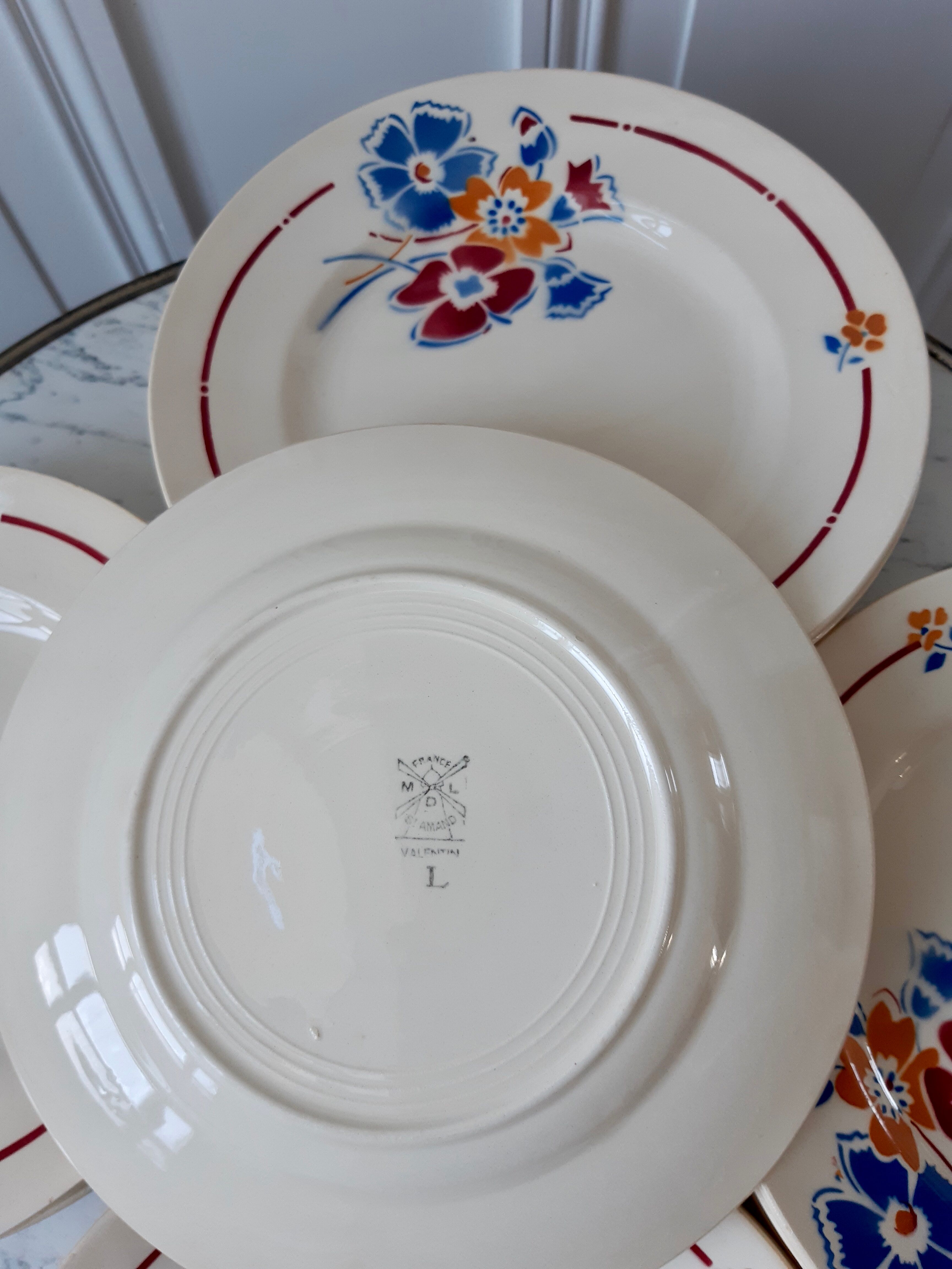 Lot of 10 plates Saint Amand model Valentin