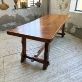 Aranjou farmhouse table in blond elm, 1950s