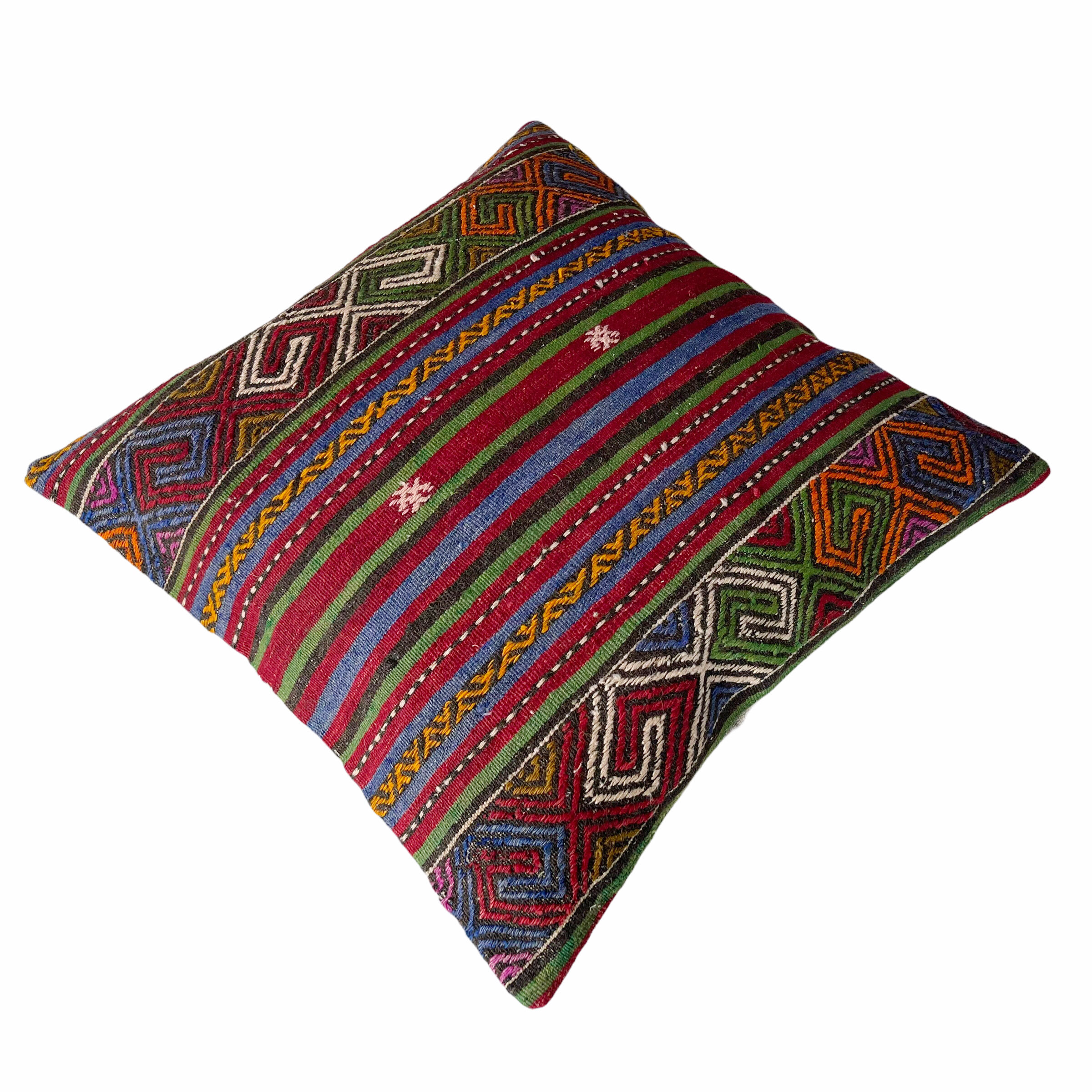 Vintage turkish kilim cushion cover , 60 x 60 cm