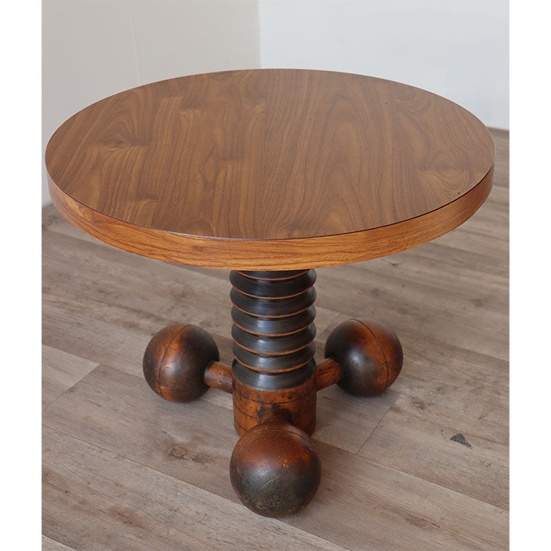 Brutalist tripod coffee table in oak 1940
