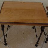 3 nesting tables in wrought iron and solid wood top