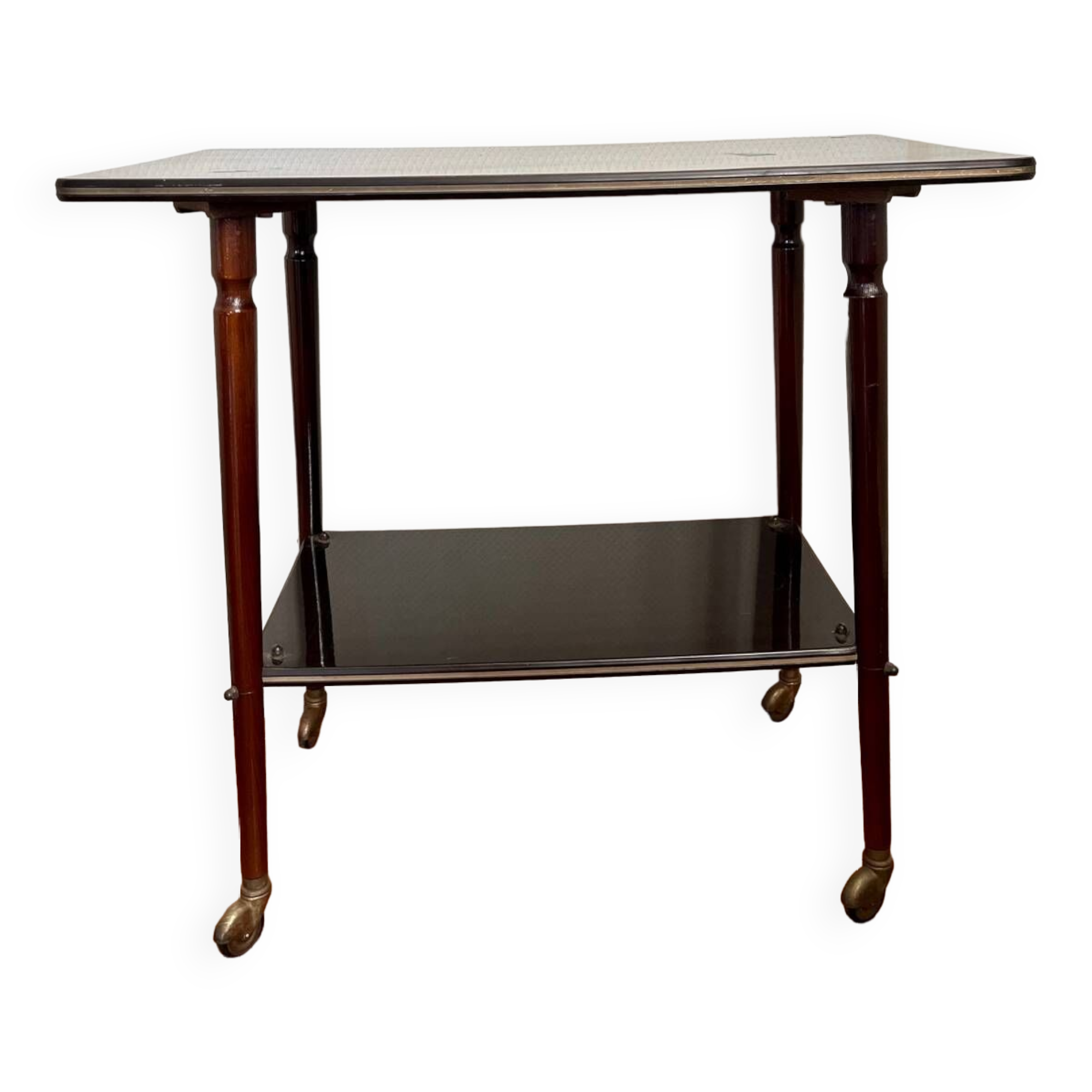 Vintage compass leg serving table