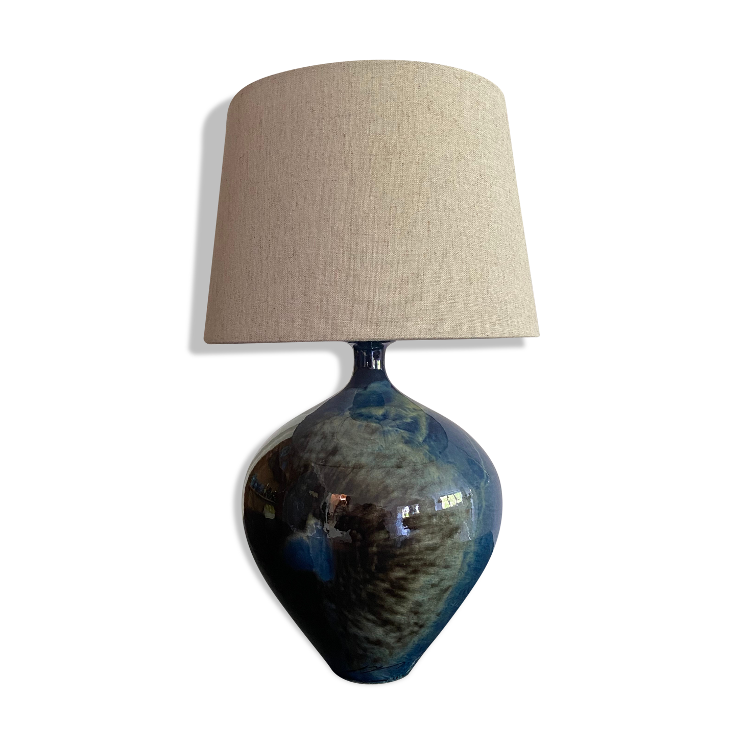 Vintage ceramic lamp signed