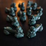 12 green ceramic cutlery holders