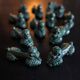 12 green ceramic cutlery holders