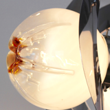 Geometric vintage chandelier in chrome and glass frosted by A.V. Mazzega