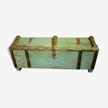 Green trunk former atypical shape wood teak and metal
