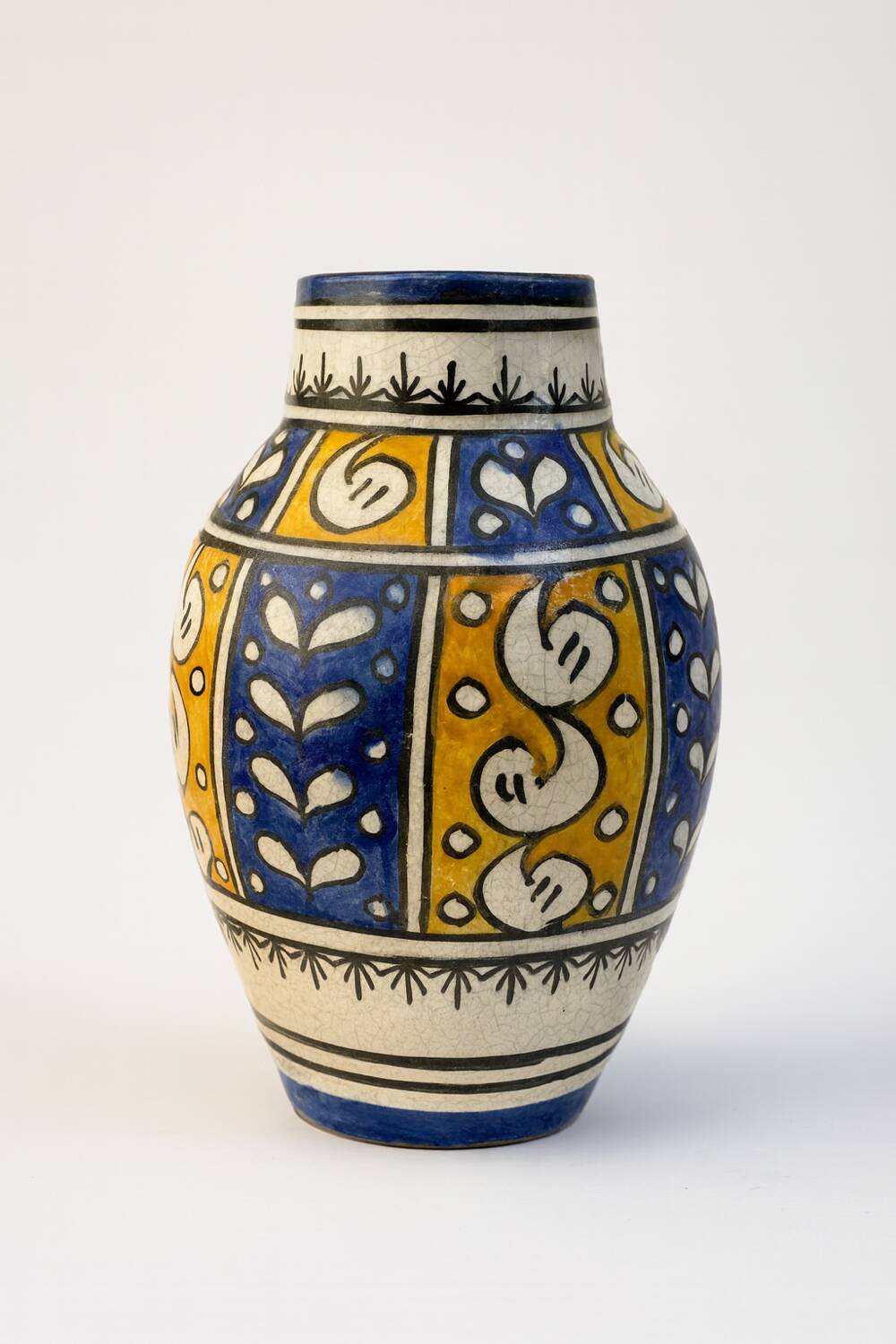 Antique glazed ceramic vase, Nabeul, 1950s