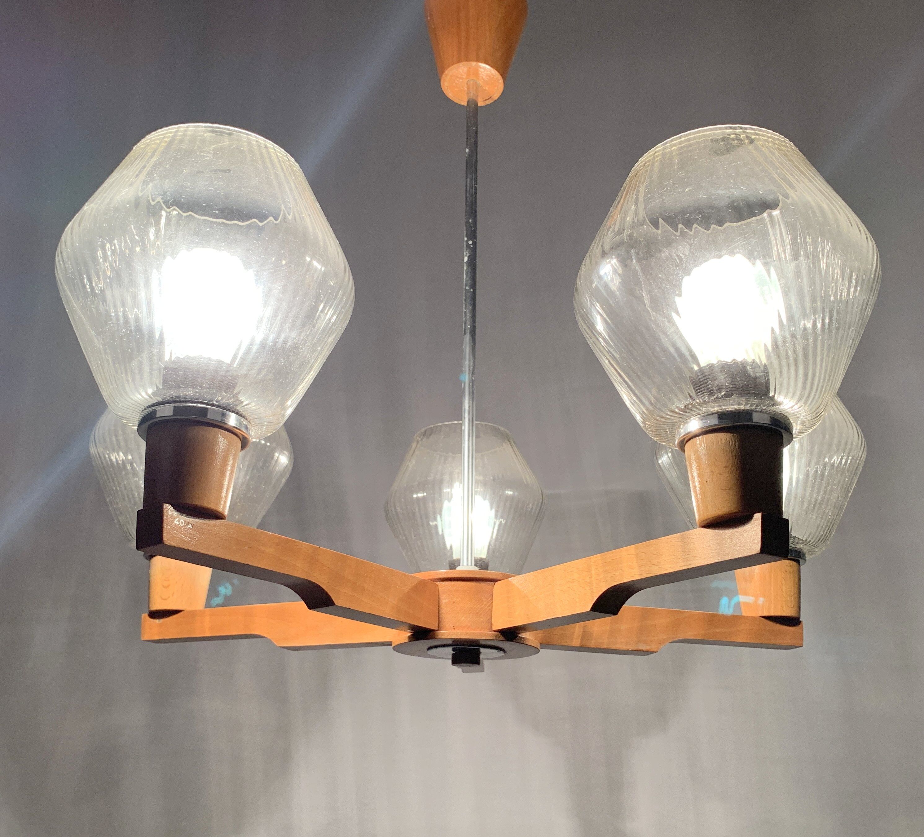Chandelier from Drevo Humpolec, Czechoslovakia, 1970