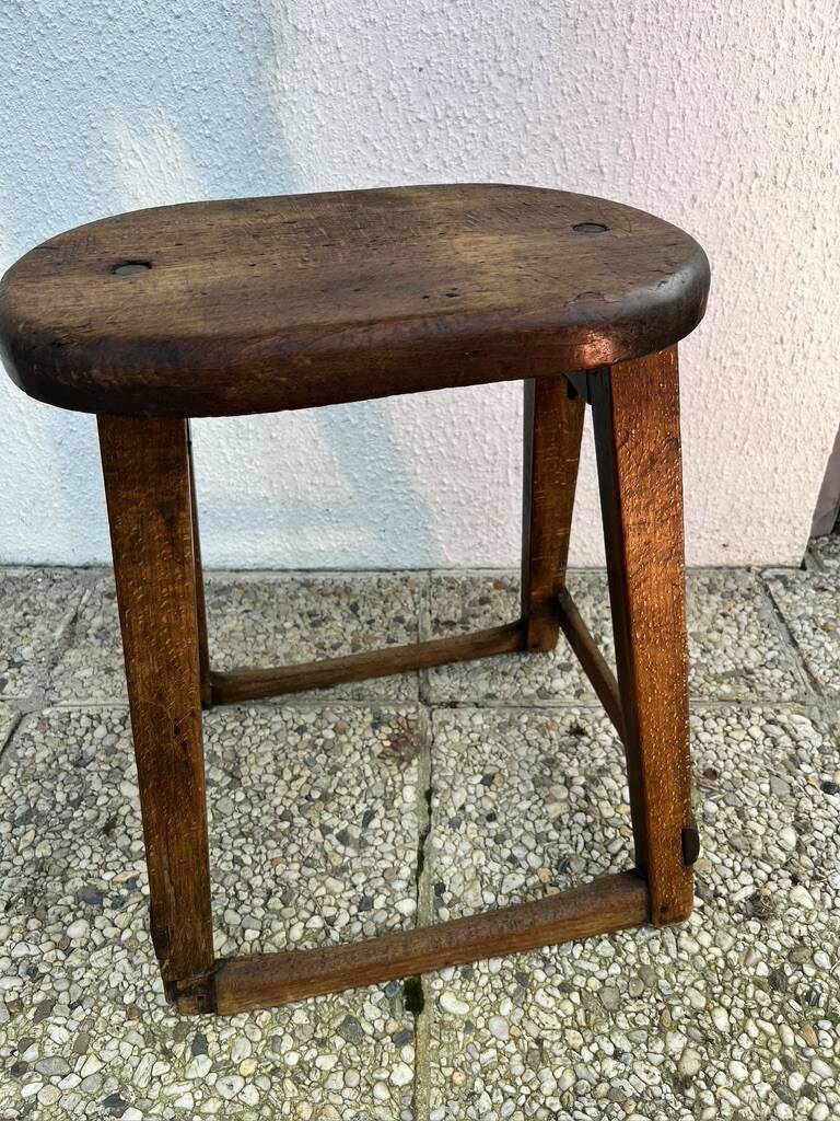 Industrial wooden stool