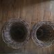 PAIR OF CACHE POTS/ VASES MEDICIS IN VINTAGE WICKER