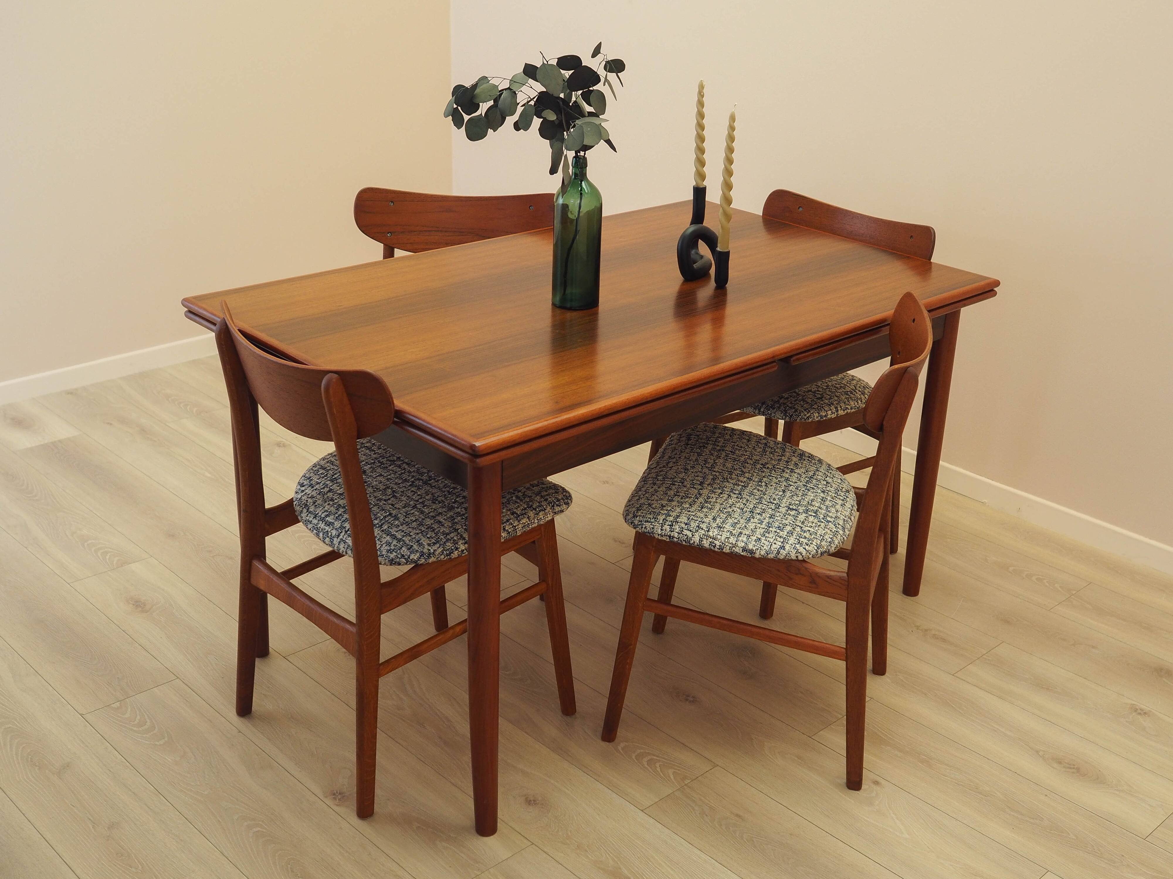 Set of four teak chairs, Danish design, 1970s, made in Denmark
