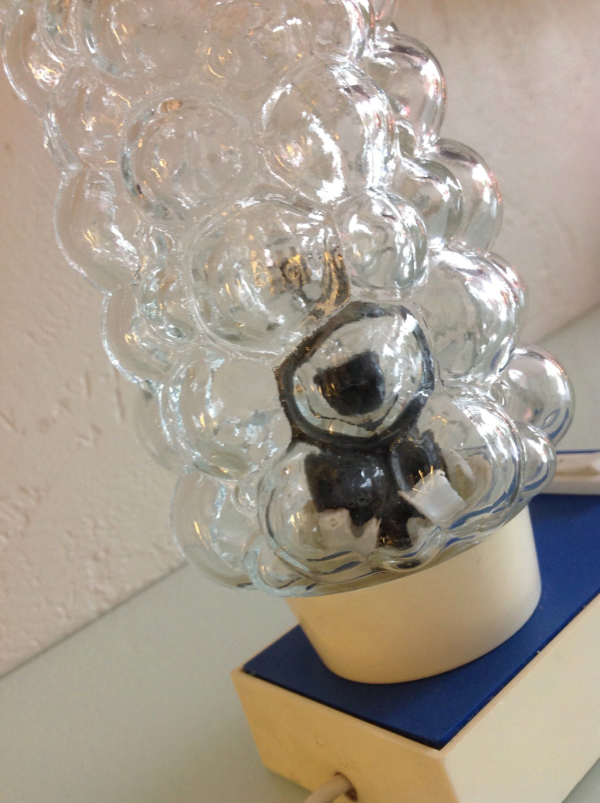 Bubbled glass bedside lamp by Helena Tynell 60/70