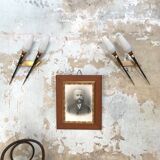 Pair of vintage metal and brass sconces