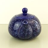 Blue glazed and speckled ceramic teapot