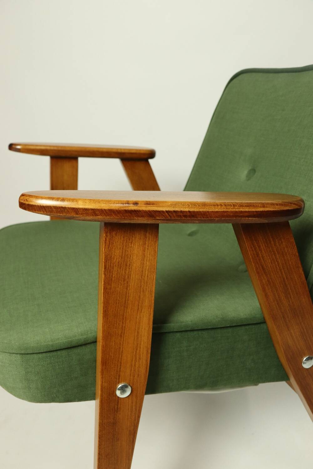 Fauteuil rétro styl scandinave bouteille verte 1962 design milieu de siècle chaise en bois fauteuil de salon patio Boho