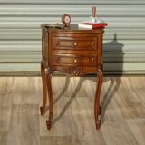 Small walnut bedside table in Louis XV style.