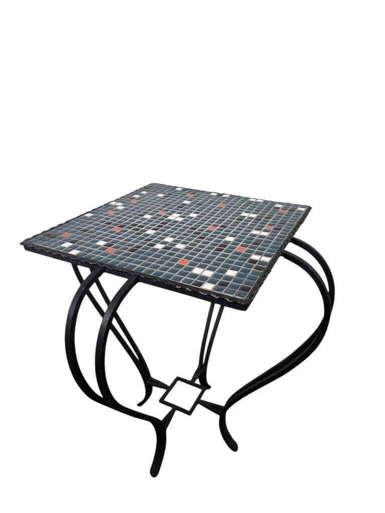 Vintage blue mosaic coffee table / plant table / side table